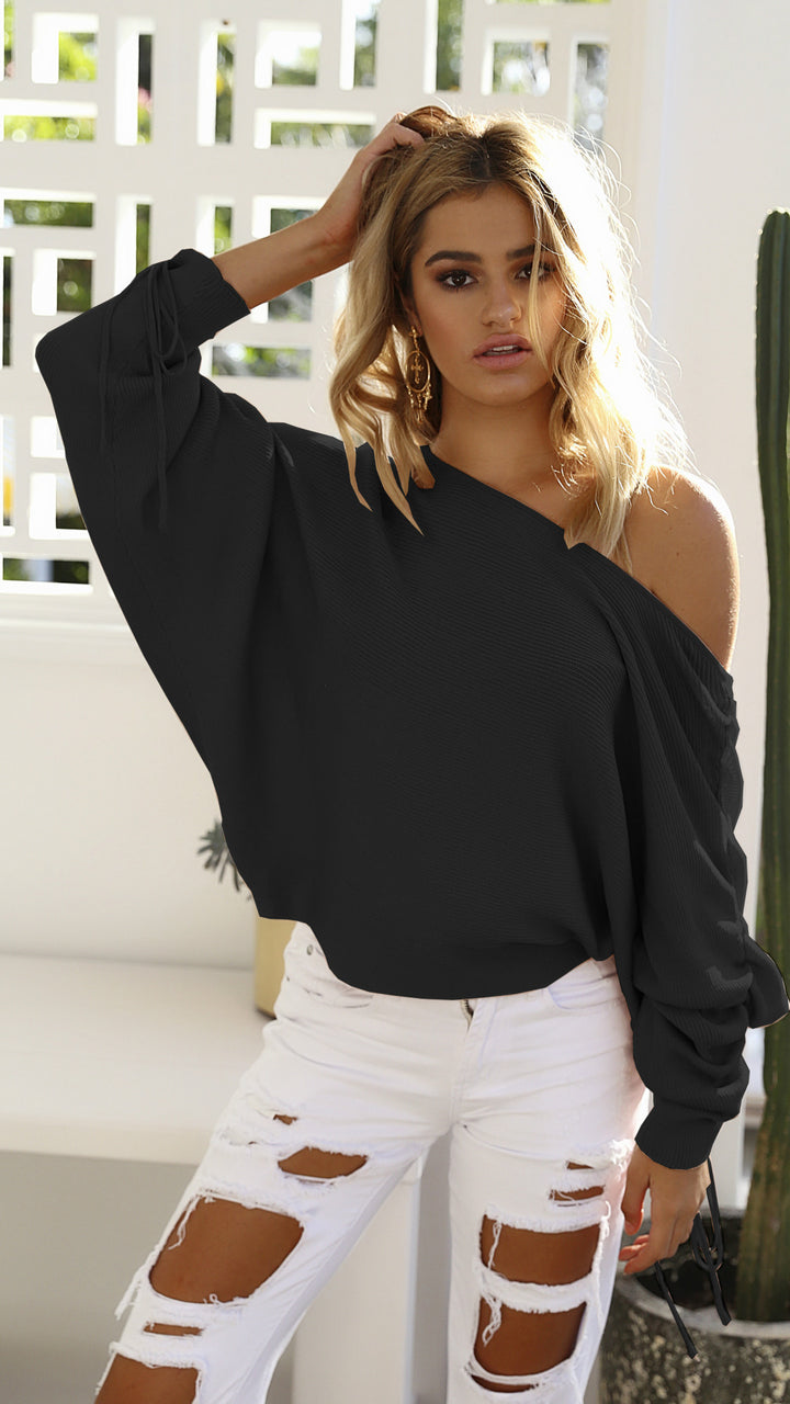 Sweater femme oversize avec coupe asymétrique et détails décontractés Levoire