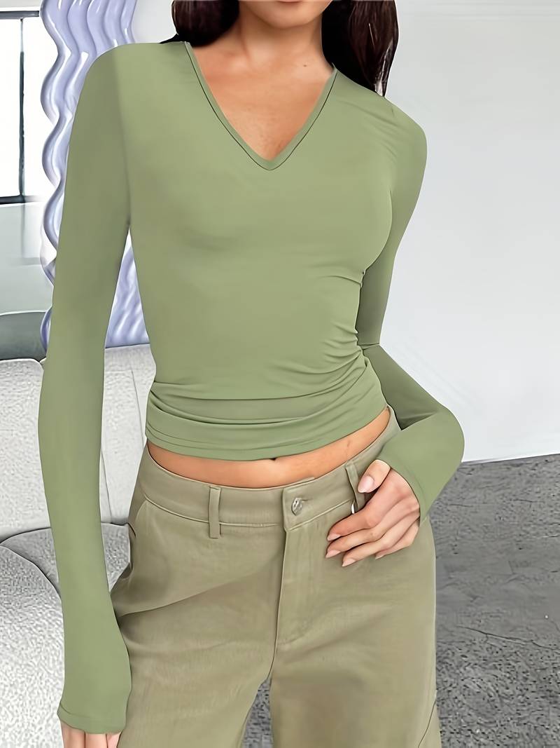Levoire | Chemise À Manches Courtes Et Col En V matcha couleur