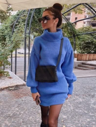 Levoire | Lychnos Raccourci Élégant Style Et Douceur Combine Bleu foncé