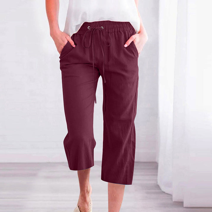 Levoire | Pantalon Décontracté Uni Bourgogne