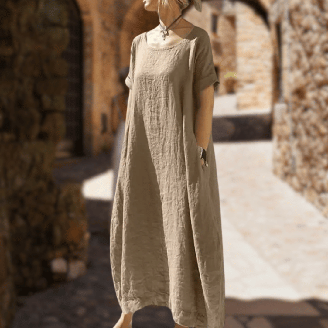 Levoire | Robe Longue Décontractée Douce Et Confortable Caramel