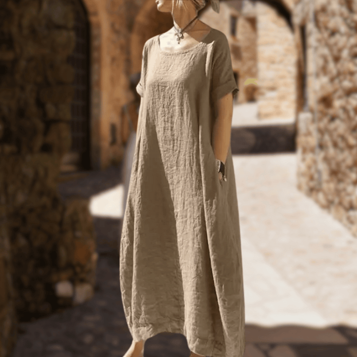 Levoire | Robe Longue Décontractée Douce Et Confortable Caramel