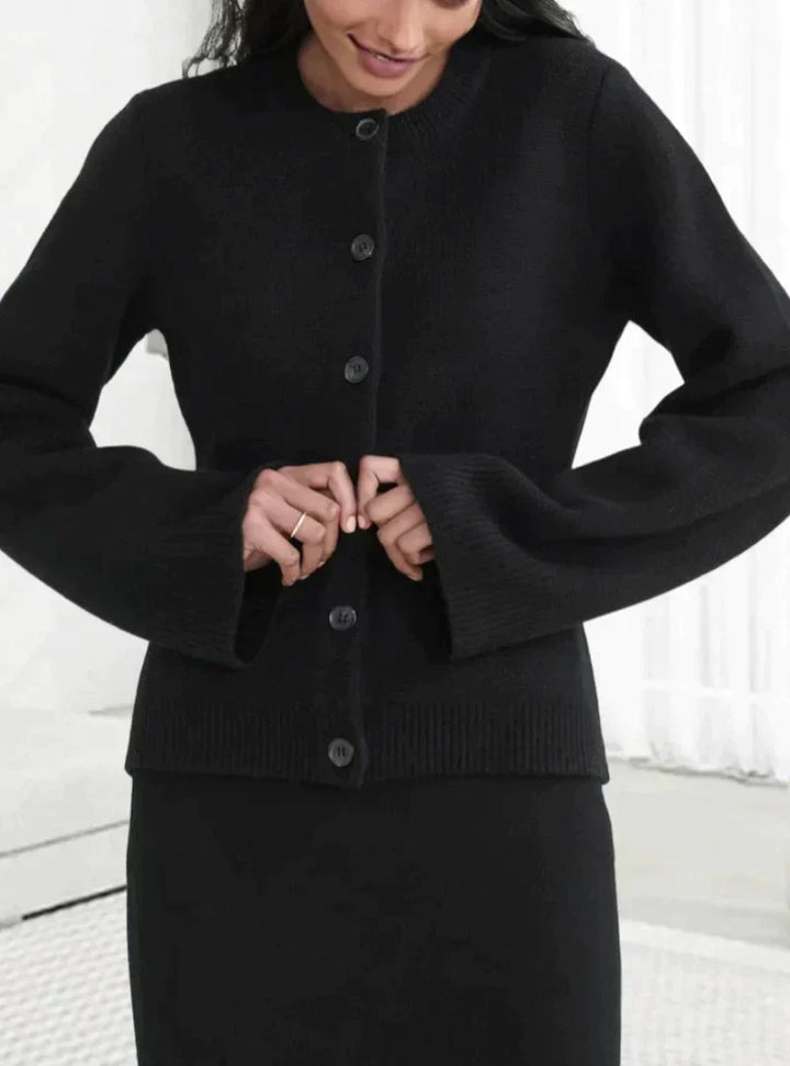 Levoire | Élégante Veste/Tricotée Courte Pour Femmes Avec Boutons