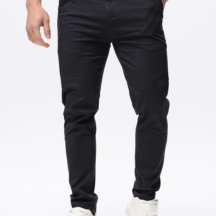 Levoire | Stretch Slim Fit Détente Mélange De Coton Pantalon Noir