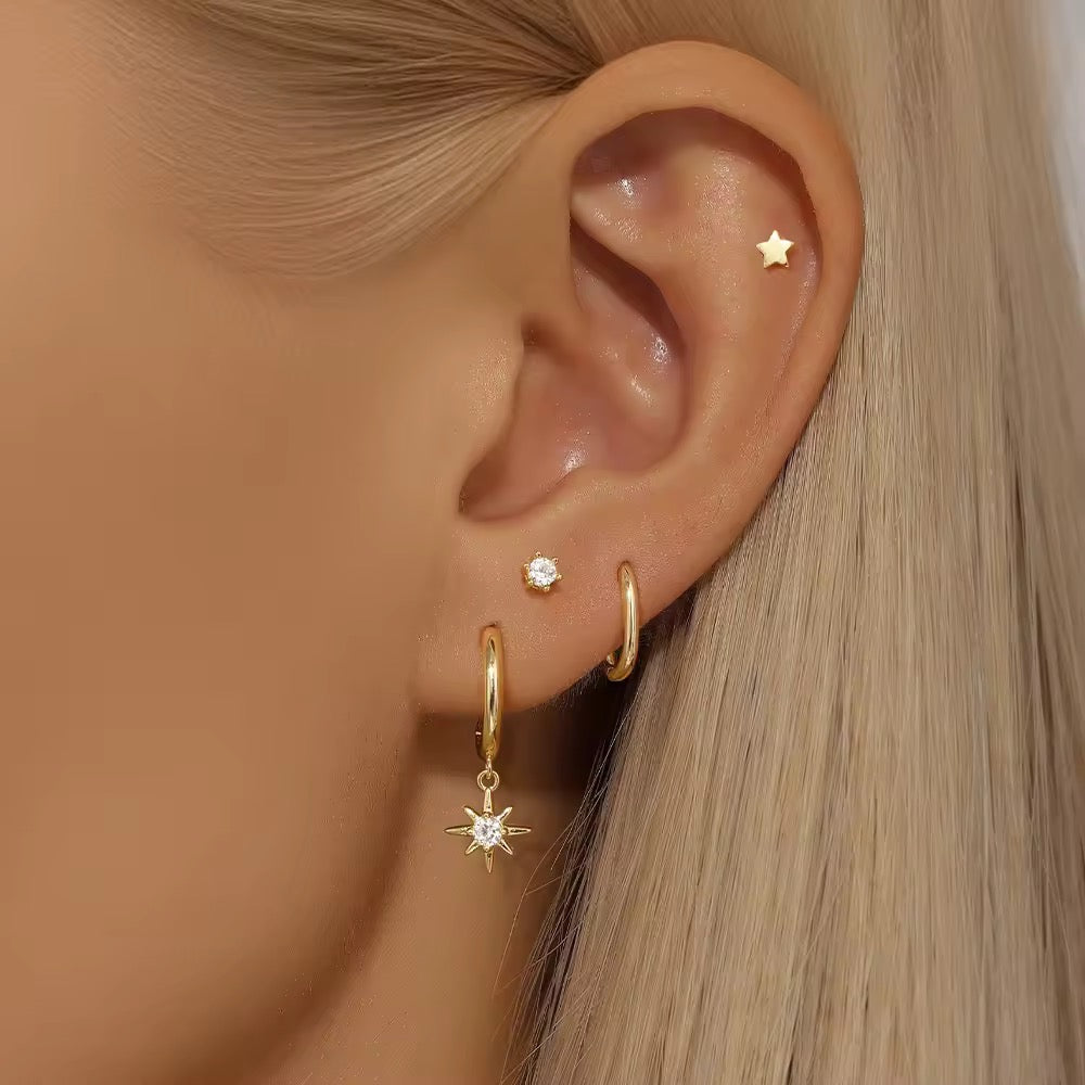 Levoire | Collection De Bijoux D'Oreilles Étanches Dorées Celestial Glow