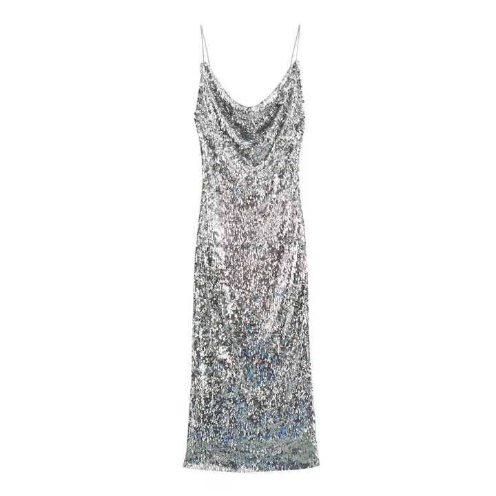 Levoire | Robe À Paillettes Argentées Scintillantes