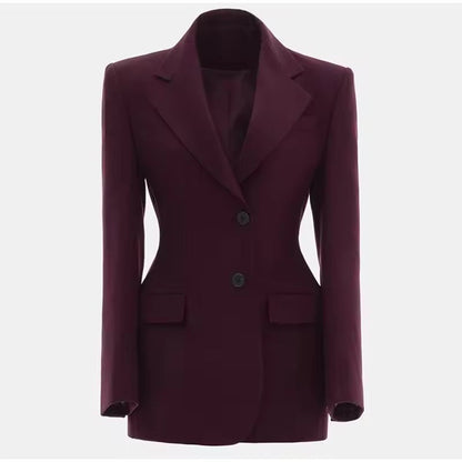 Levoire | Blazer Élégant Cintré Rouge foncé