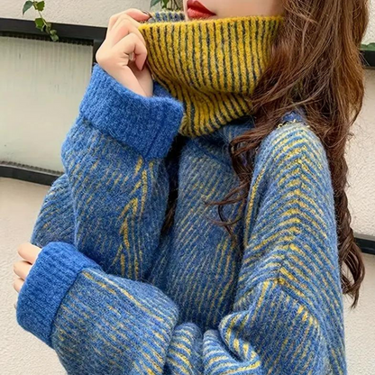 Levoire | Pull À Col Roulé Grande Taille Pour Femmes Bleu