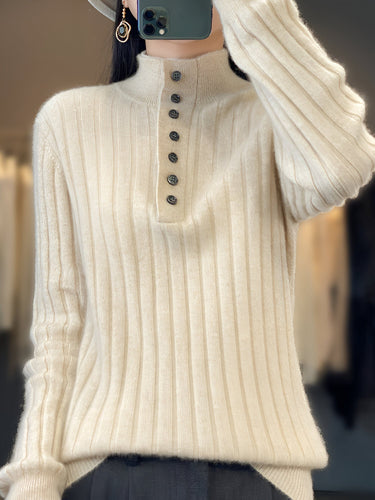 Levoire | Décontracté Pull À Col Rabattu Top En Tricot Pour Femmes
