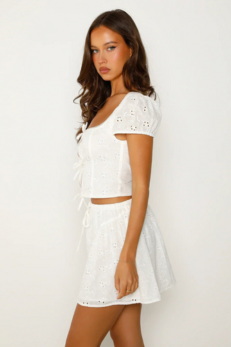 Levoire | Femmes Ensemble 2 Pièces d'Été Vintage Avec Crop Top et Mini Jupe Pour Femmes
