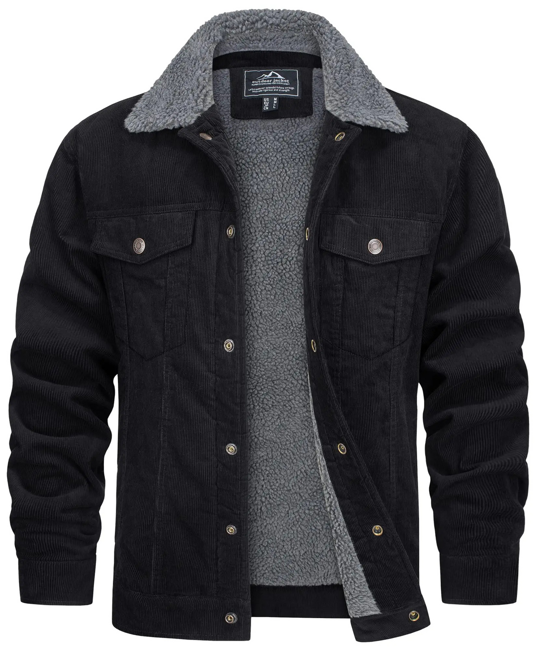Levoire | Veste pour hommes chaude pour les mois froids Noir