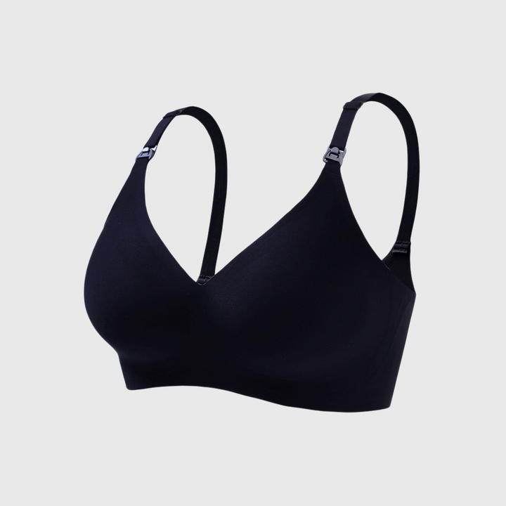 Levoire | Soutien-gorge d'allaitement confortable et soyeux avec bonnets à ouverture descendante Noir