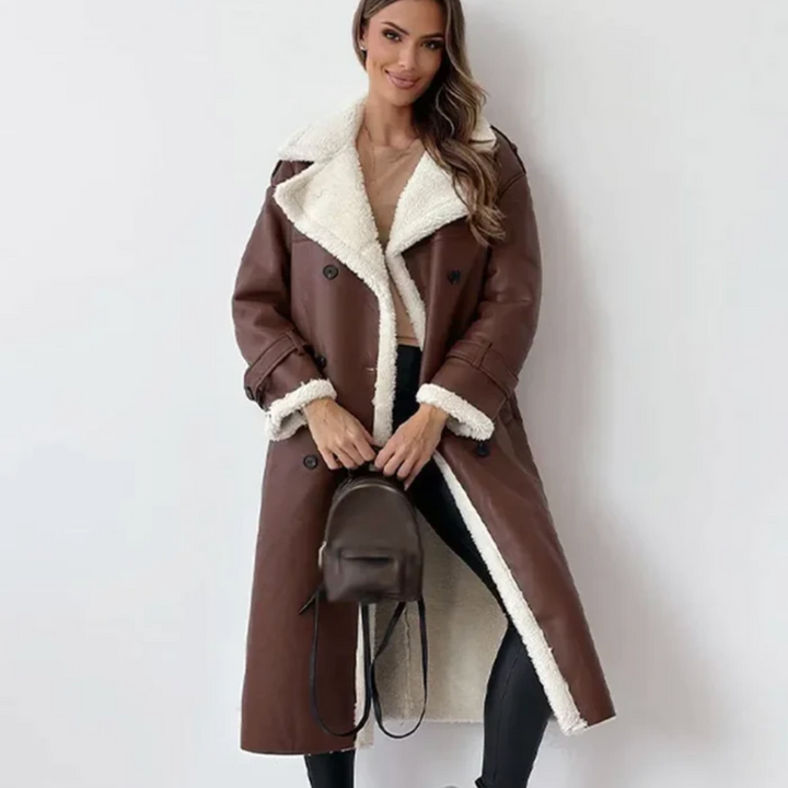 Levoire | Manteau long pour femmes chaud pour l'hiver Café