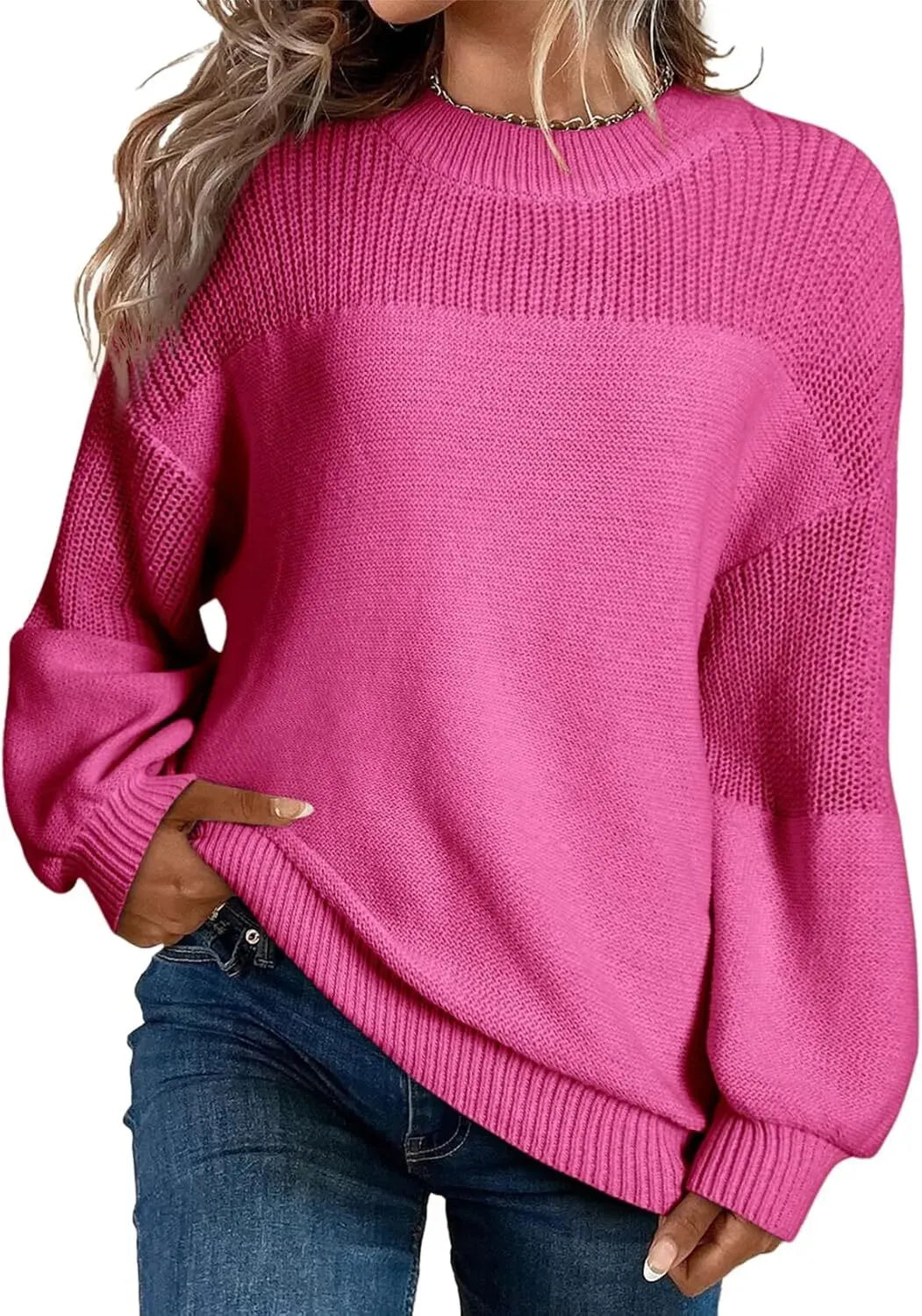 Levoire | Pull en tricot pour femmes Pull surdimensionné doux dans un style minimaliste Rosa