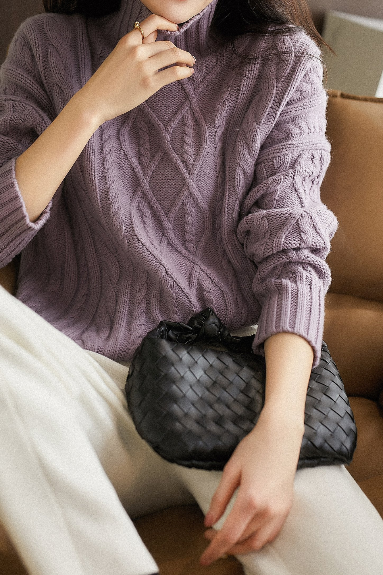 Levoire | Pull Avec Col Haut Femmes Chaud