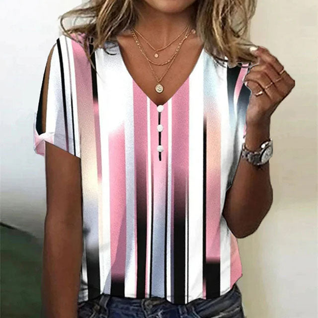 Levoire | Blouse Avec Des Rayures Dégradées Rose