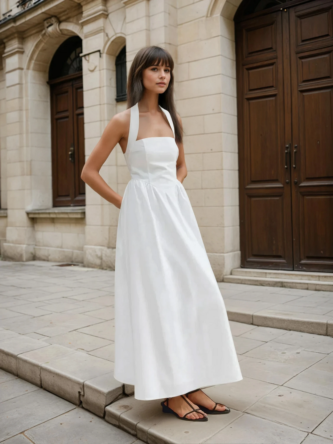 Levoire | Robe Longue A-Ligne En Coton Et Dentelle De Lin Élégante