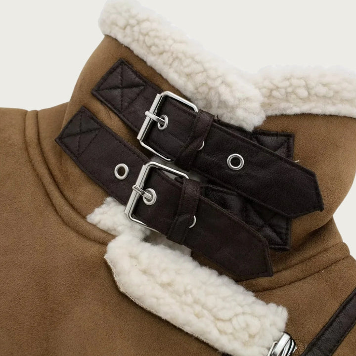 Levoire | Confortable Sans Manches Veste En Cuir En Polaire Avec Fermeture Éclair