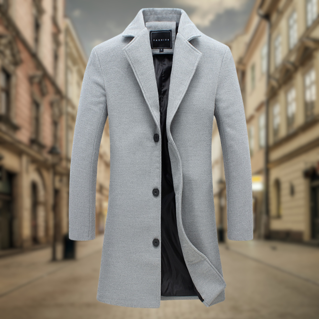 Levoire | Manteau D'Automne Long Pour Hommes Gris clair