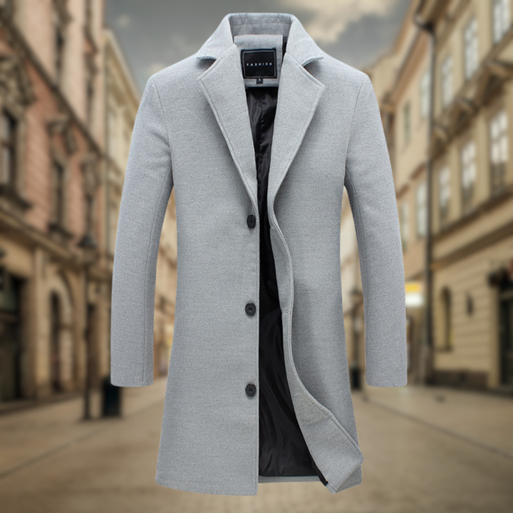 Levoire | Manteau D'Automne Long Pour Hommes Gris clair