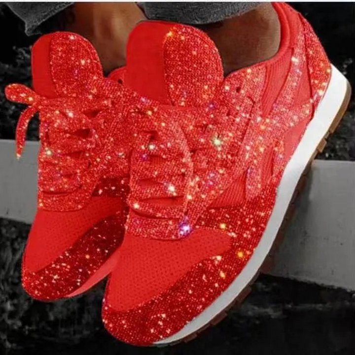 Levoire | Baskets À Paillettes Pour - Femmes - À Lacets Rouge