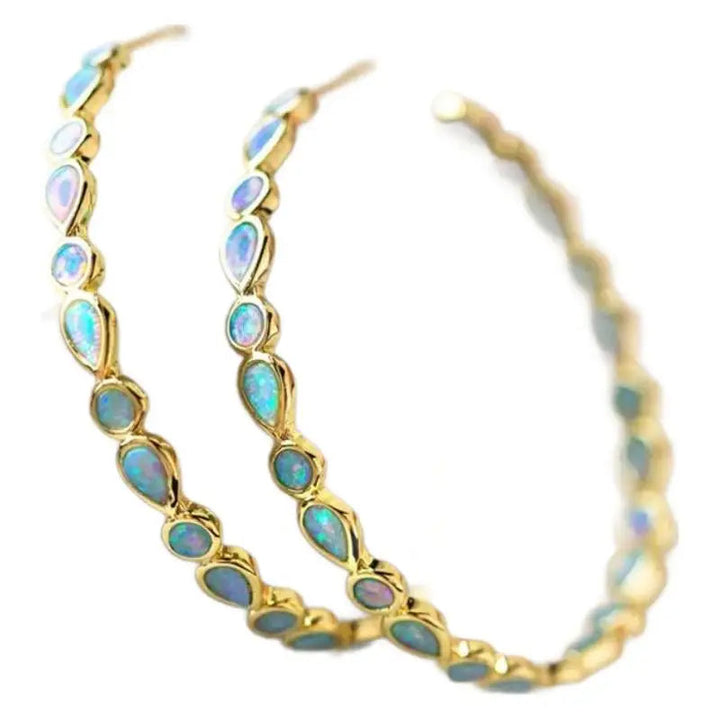 Levoire | Commande De Vin Boucles D'Oreilles Opale Bleue Or Or
