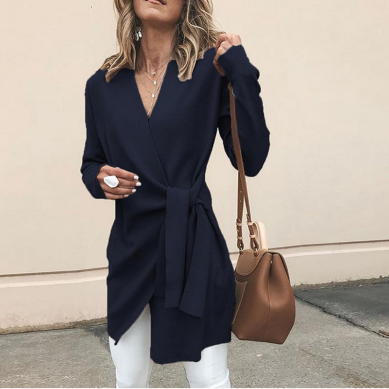 Levoire | Long Veste Pour Femmes Chic Bleu