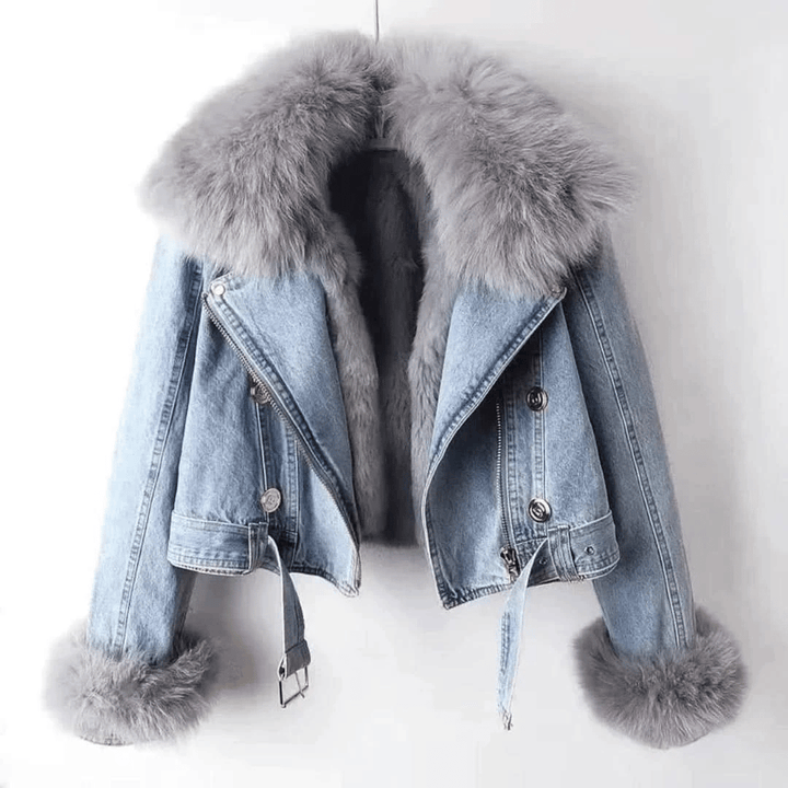 Levoire | Diana Avec Accessoire En Fourrure De Renard Bleu clair