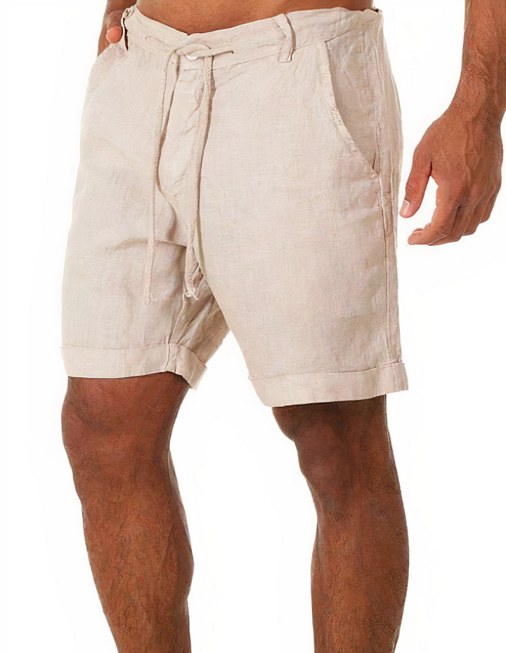 Levoire | Shorts en lin d'été pour hommes Pantalons courts pour hommes Beige