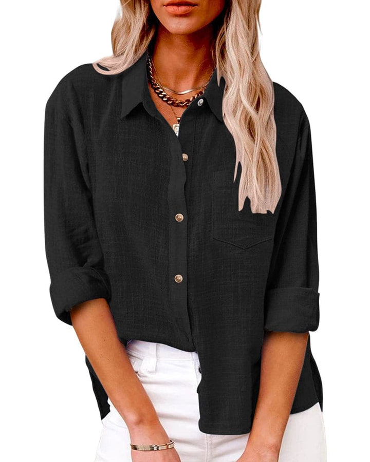 Levoire | Blouse Coton Et Lin Noir