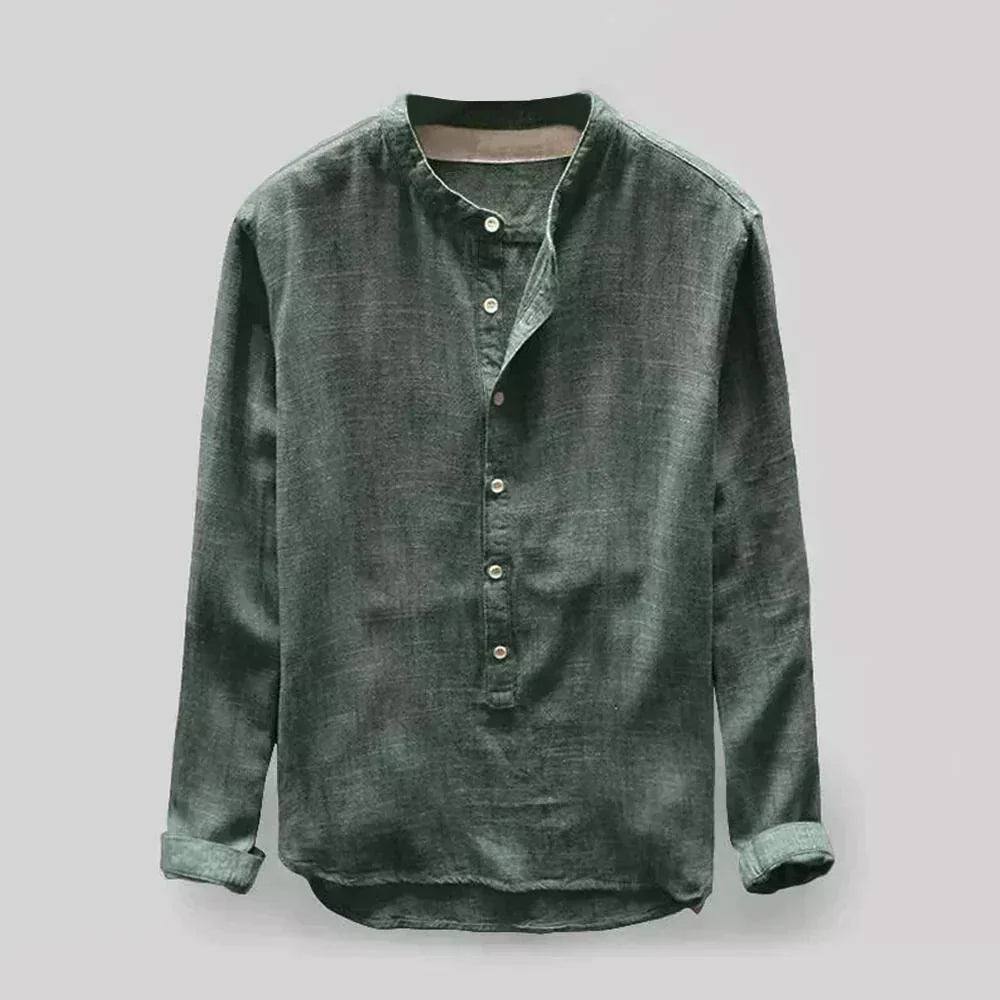 Levoire | Chemise Classique À Manches Longues Pour Hommes Vert