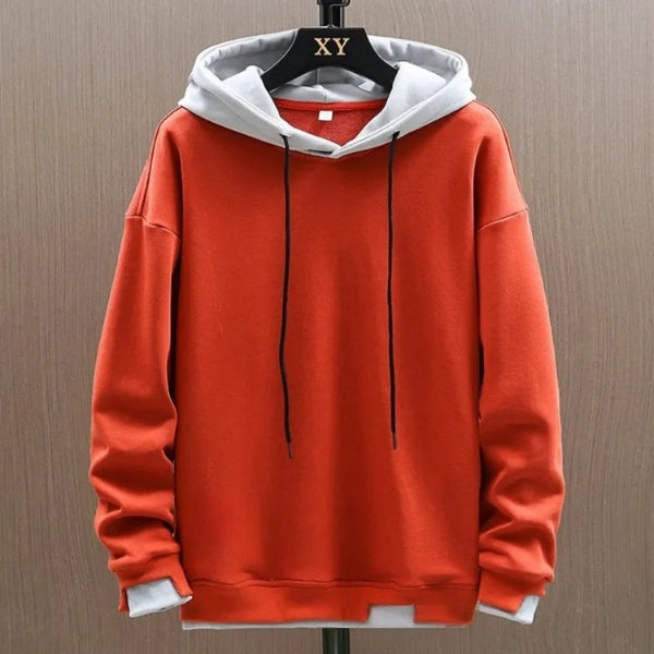 Levoire | Pull À Capuche Pour Hommes Avec Un Design Classique Et Polyvalent Orange