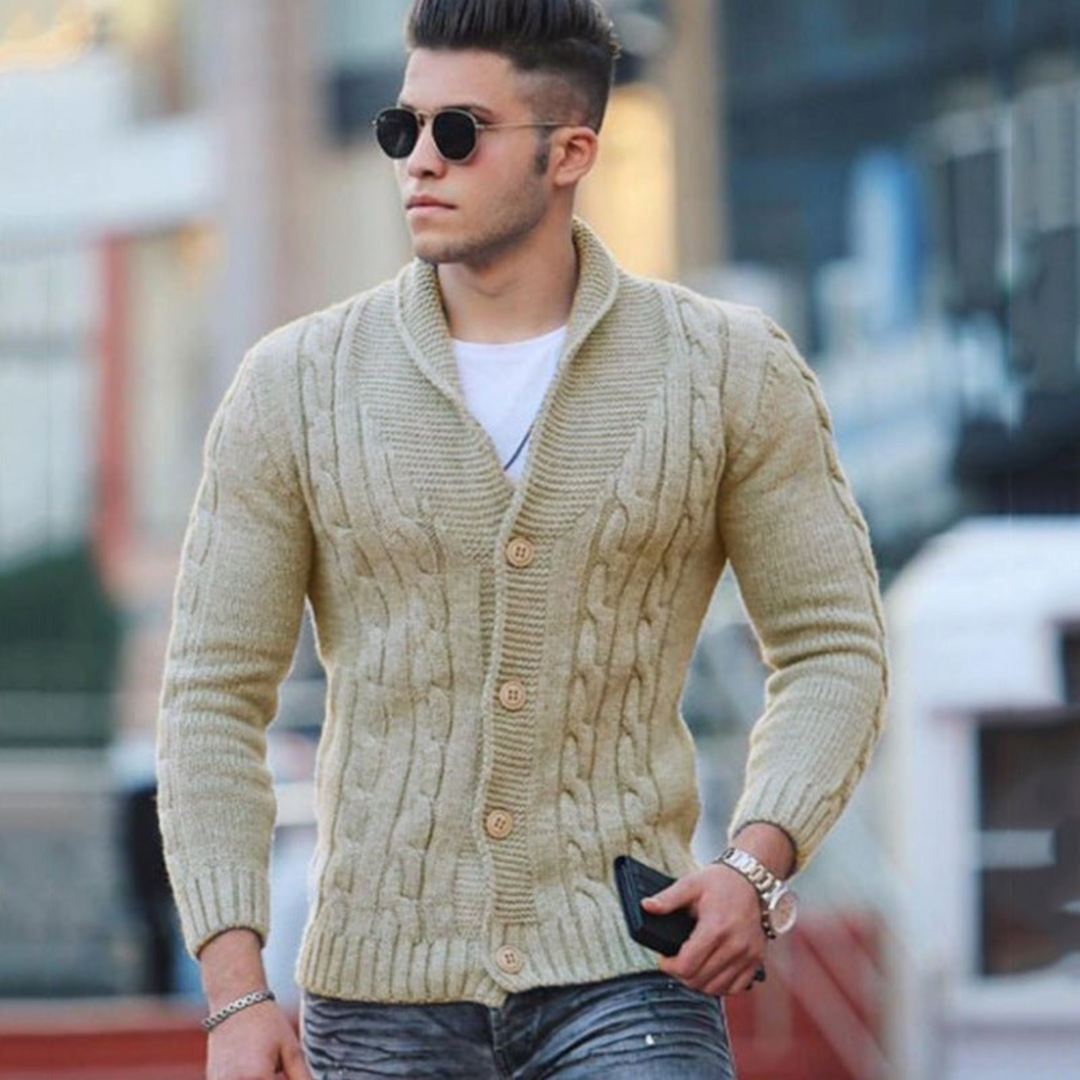 Levoire | Pull Over Chaleur Pour Hommes Classique Beige