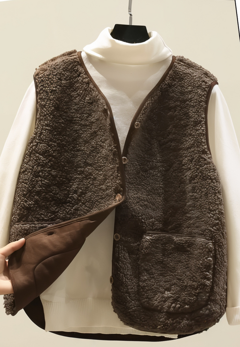 Levoire | Gilet Femme Chaud Pour Un Look Élégant Marron foncé