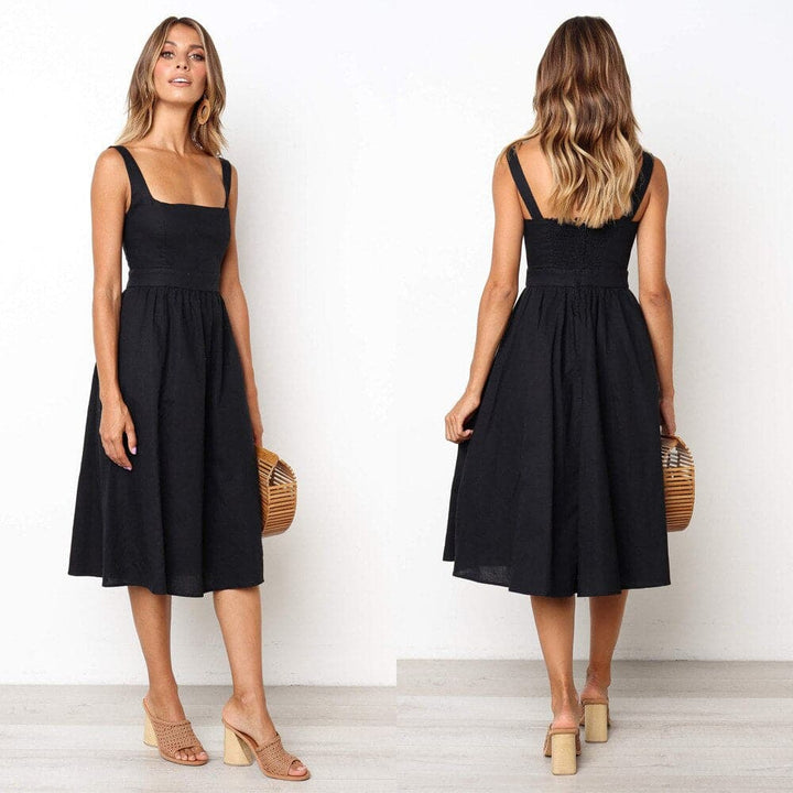 Levoire | Robe D'été Sans Manches Pour Femme - Midi Noir