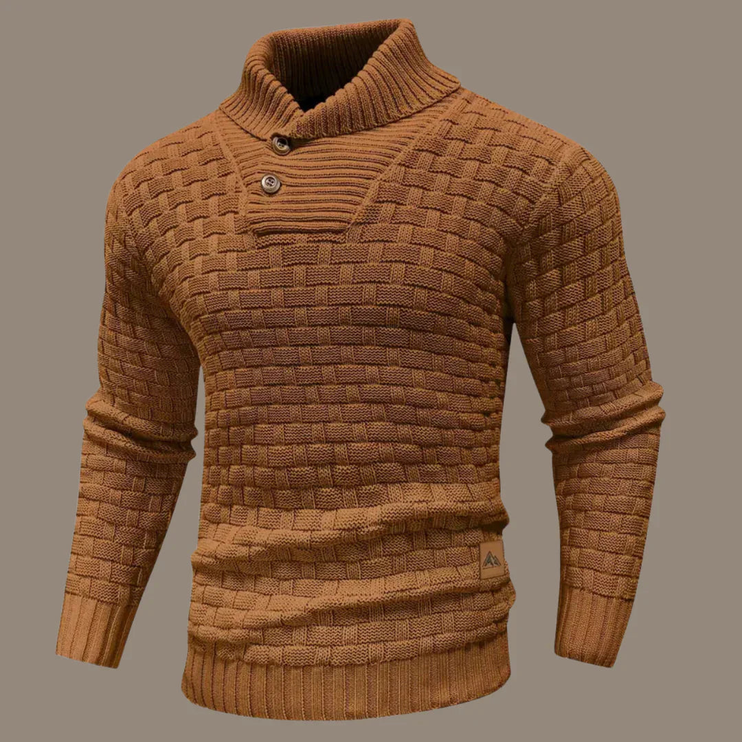 Levoire | Pull En Tricot Pour Hommes Avec Fermeture À Bouton Braun