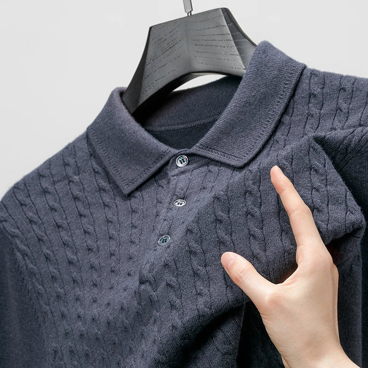 Levoire | Polo En Tricot Pour Hommes Avec Élégance Bleu marine