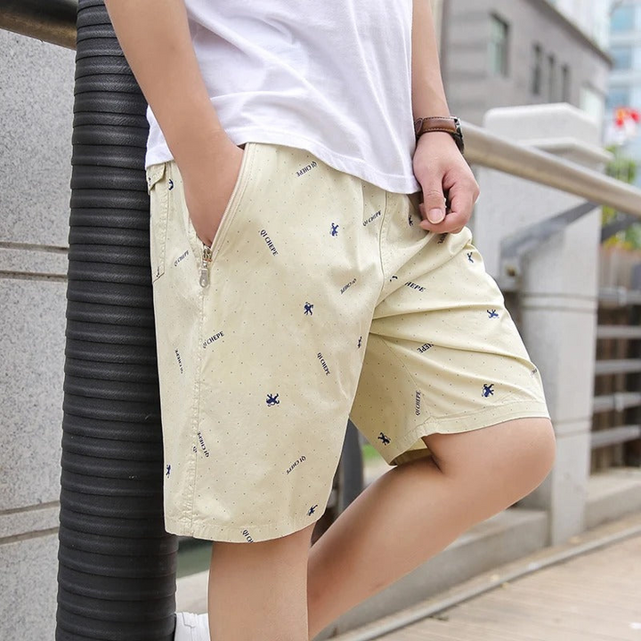 Levoire | Hommes Bleu Beige Maillot de bain avec poches zippées Shorts d'été hommes