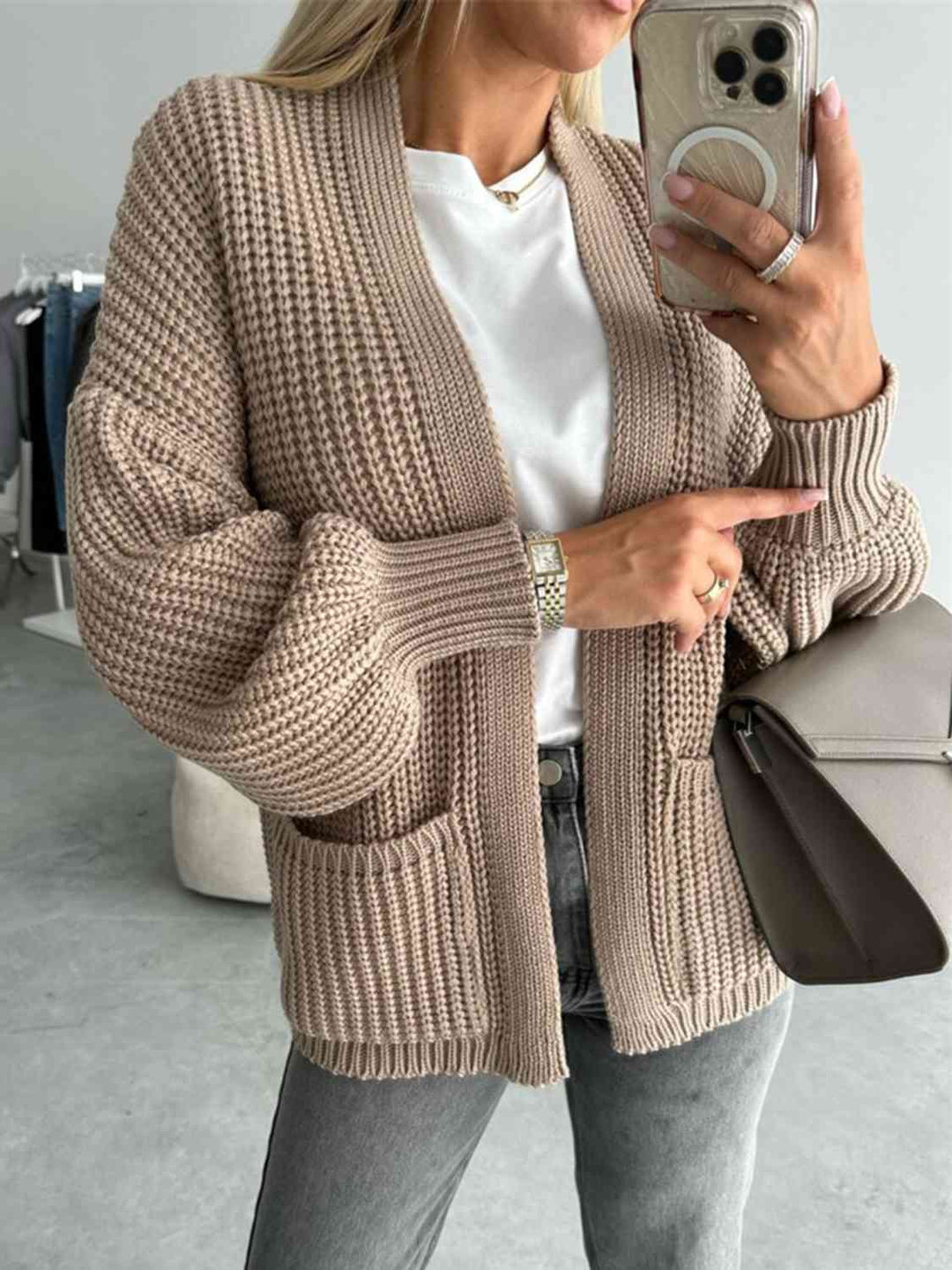 Levoire | Cardigan À Front Ouvert Avec Épaules Tombantes Pour Une Allure Décontractée