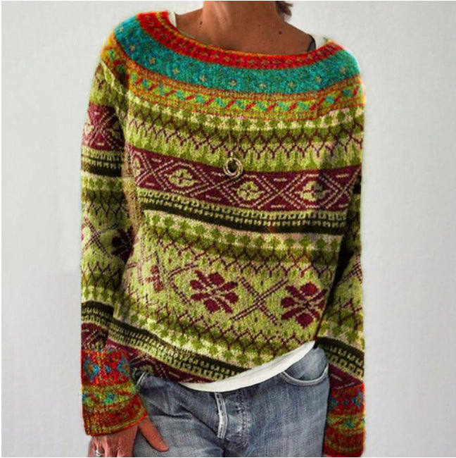 Levoire | Pull Femme Inspiré Rétro Jaune