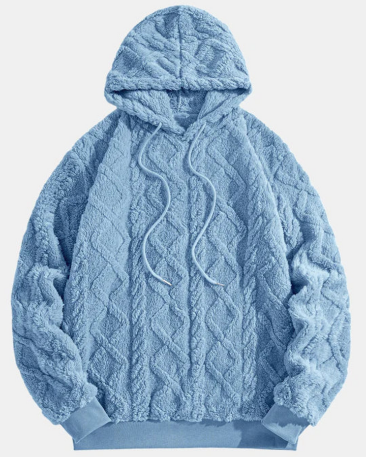 Levoire | Pull À Capuche Douillet En Polaire Bleu