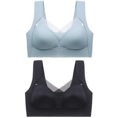 Levoire | Confortable Sans Couture Soutien Gorge 1x Noir + 2x Bleu clair (1+2 Gratuit)