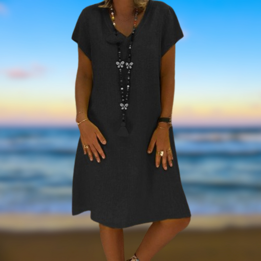 Levoire | Robe chic avec décolleté en V Nero