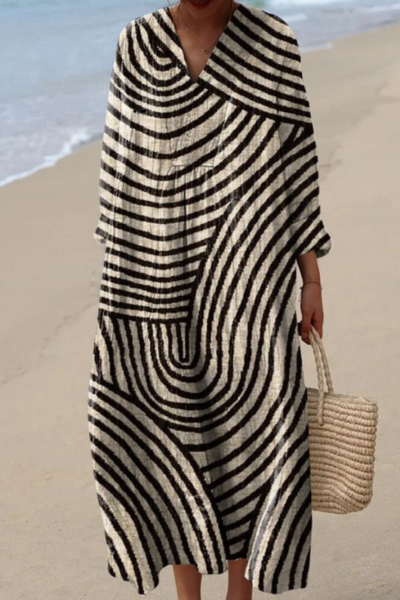 Levoire | Flieendes Robe Avec Des Motifs Gomtriques Style 2