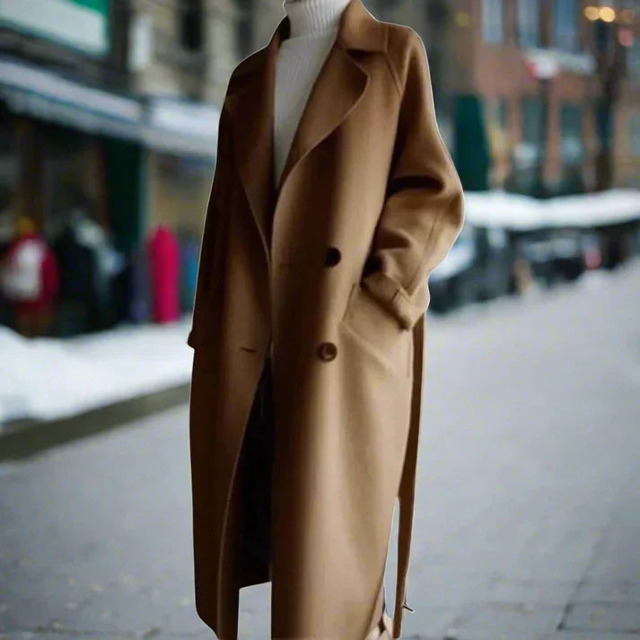 Levoire | Manteau Long Classique Pour Femmes Braun