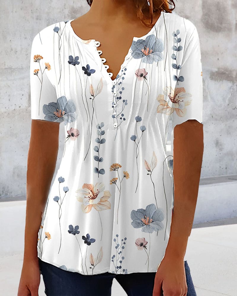 Levoire | Blouse À Manches Courtes Et Décolleté En V