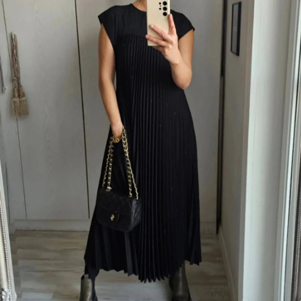 Levoire | Robe Plissée Silhouette Flottante Noir