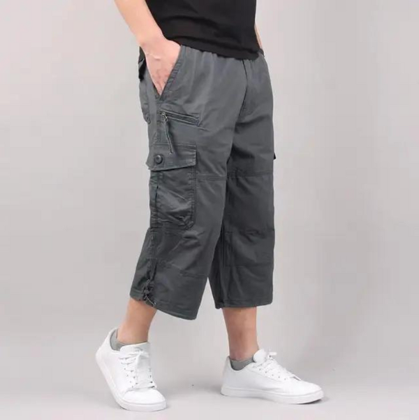 Levoire | Pantalon cargo court pour hommes Design pratique Gris clair