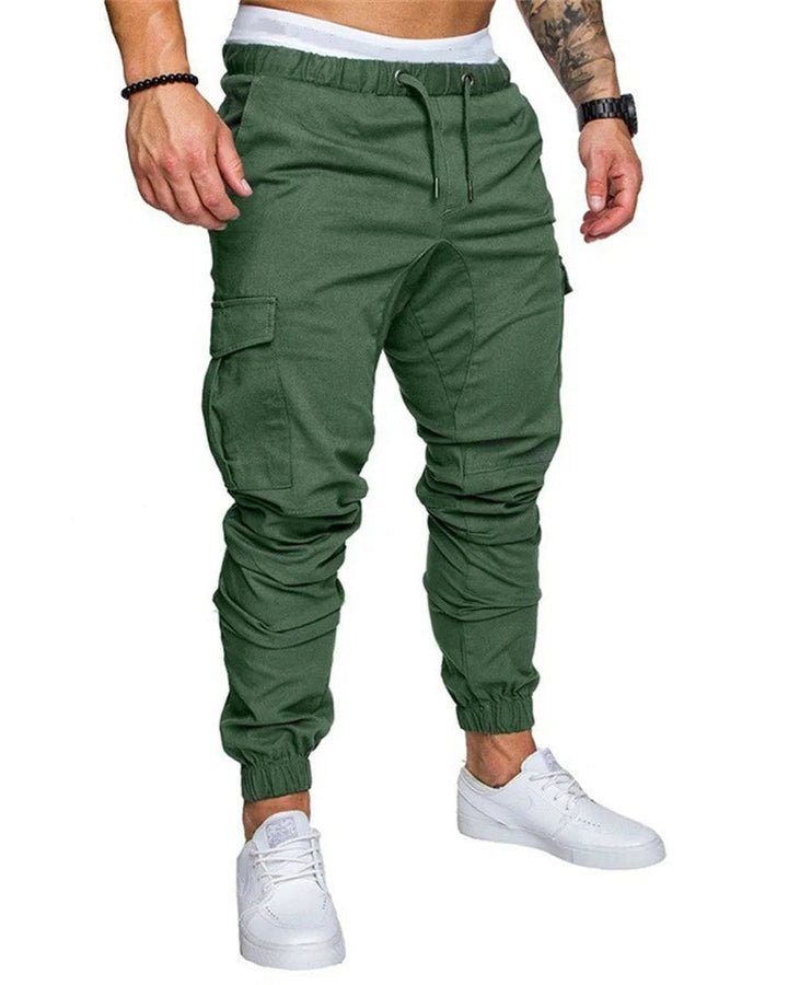 Levoire | Pantalons de course cargo pour hommes avec poches pratiques vert militaire vert