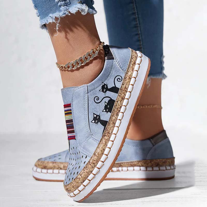 Levoire | Chaussures Avec Imprimé De Chats Gris
